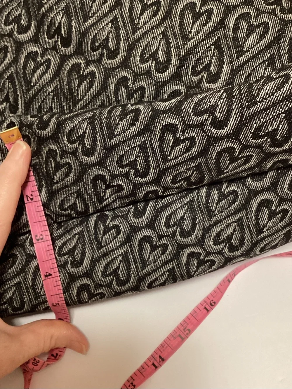 Wildfox Charcoal Heart Jacquard Drawstring Backpack, NWT